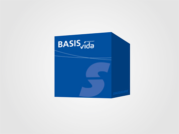 Blauer Würfel mit Aufschrift vida und SPARDA-Logo-S